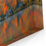 Forest Lakeside Autumn Quebec – Vibrant Fall Foliage Landscape Wall Art