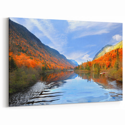 Mountain Autumn Reflection Quebec – Scenic Fall Landscape Wall Art