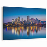 City Skyline at Dusk Quebec – Scenic Cityscape Wall Art, Vibrant Print