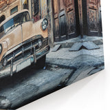 Vintage Cuban Car Wall Art - Havana Streets with Classic Architecture