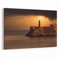 Sunset Lighthouse Wall Art - Havana Coastal Scene with Dramatic Sky