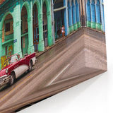 Vibrant Havana Street Wall Art - Colorful Cuban Architecture and Classic Car