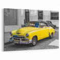 Vintage Cuba Posters – Classic Yellow Car in Havana Street Art