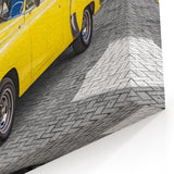 Vintage Cuba Posters – Classic Yellow Car in Havana Street Art