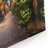 Festive Quebec Street Scene – Christmas Holiday Wall Art, Winter Decor
