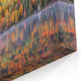 Autumn Forest Reflection Quebec – Vibrant Fall Landscape Wall Art