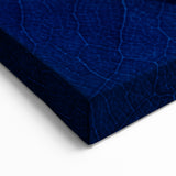 Blue Leaf Wall Art: Nature Close-Up of Intricate Veins on Canvas
