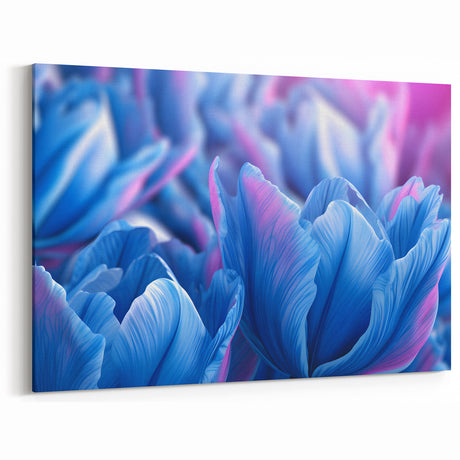 Blue Floral Wall Art: Nature-Inspired Botanical Close-Up Canvas Print