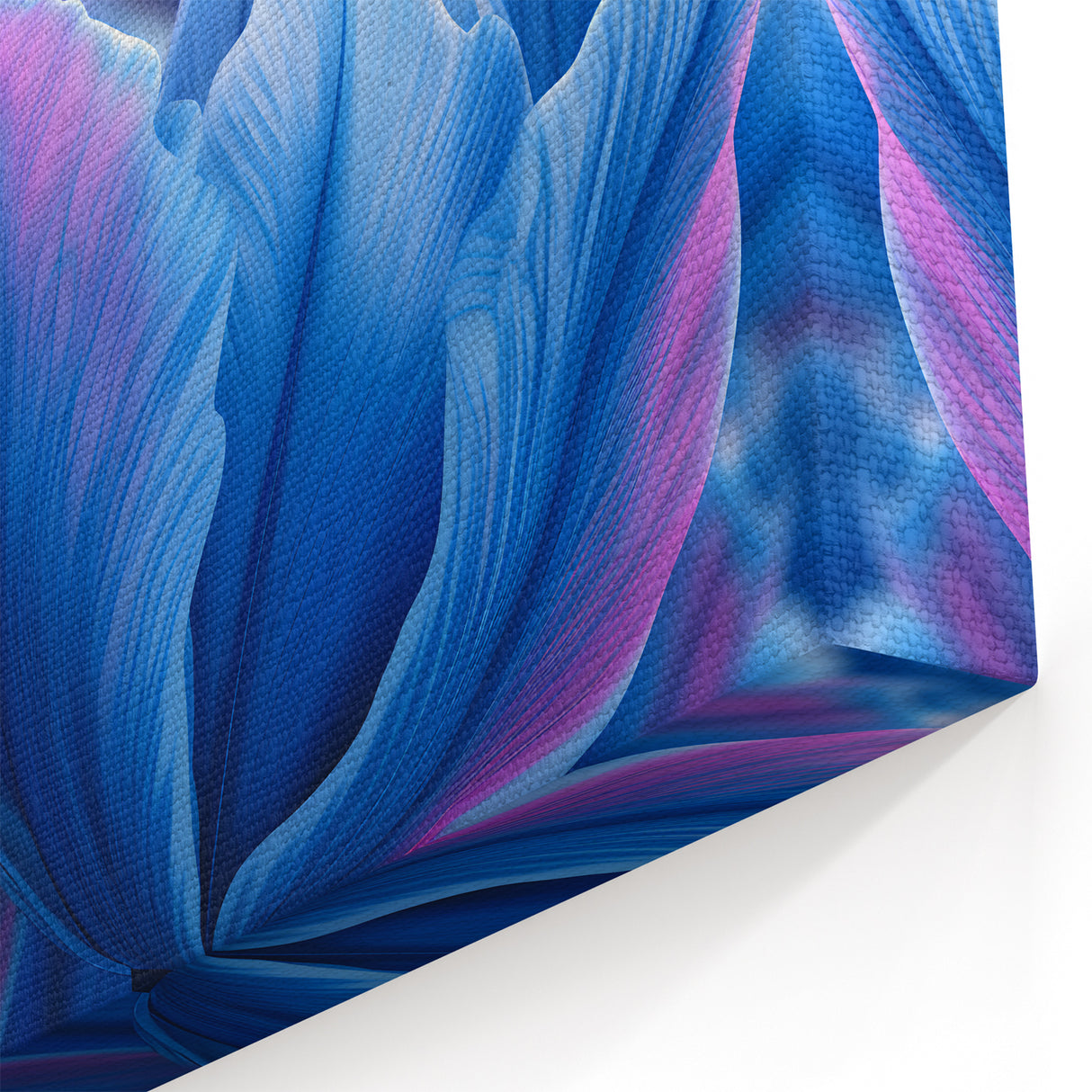 Blue Floral Wall Art: Nature-Inspired Botanical Close-Up Canvas Print