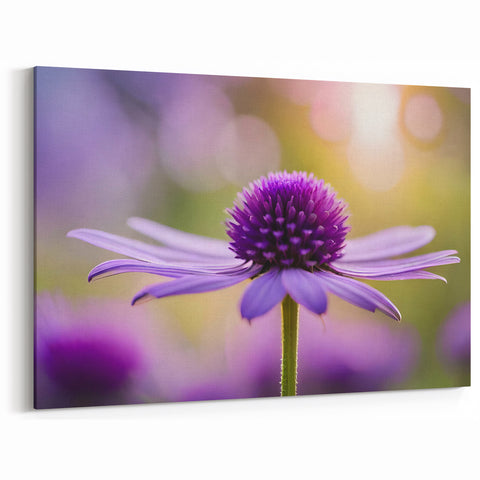 Purple Floral Wall Art: Botanical Close-Up Nature-Inspired Canvas Print