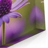 Purple Floral Wall Art: Botanical Close-Up Nature-Inspired Canvas Print