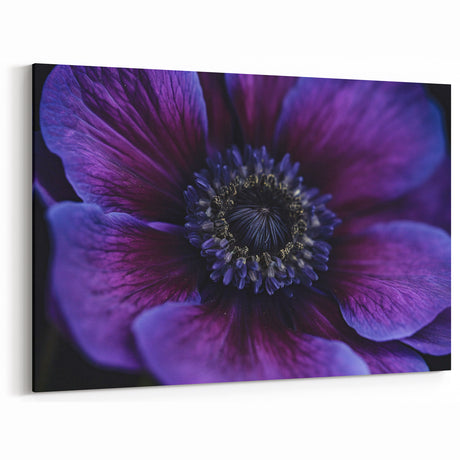 Vivid Purple Floral Wall Art: Botanical Close-Up Nature Canvas Print