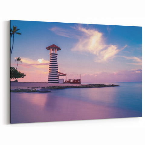 Punta Cana Wall Decor - Scenic Dominican Lighthouse at Sunset