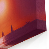 Caribbean Landscape Prints - Dominican Sunset Sailboats on the Horizon