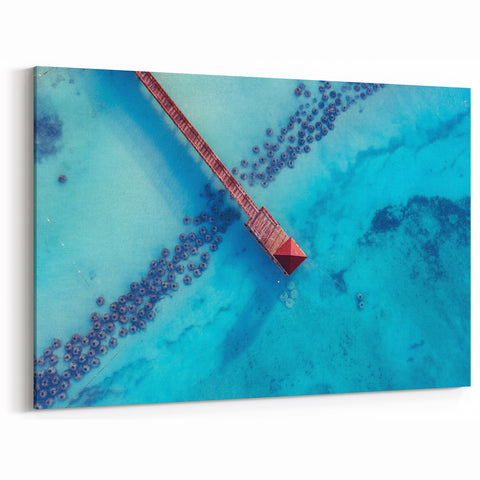 Punta Cana Wall Decor - Aerial Pier Over Turquoise Dominican Waters