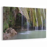 Dominican Republic Wall Art - Tranquil Waterfall in Lush Green Scenery