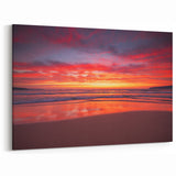 Tropical Beach Wall Art - Fiery Dominican Sunset Over Tranquil Waves