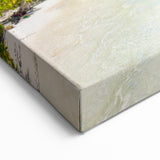 Tropical Beach Wall Art - White Boat on Crystal-Clear Dominican Shore