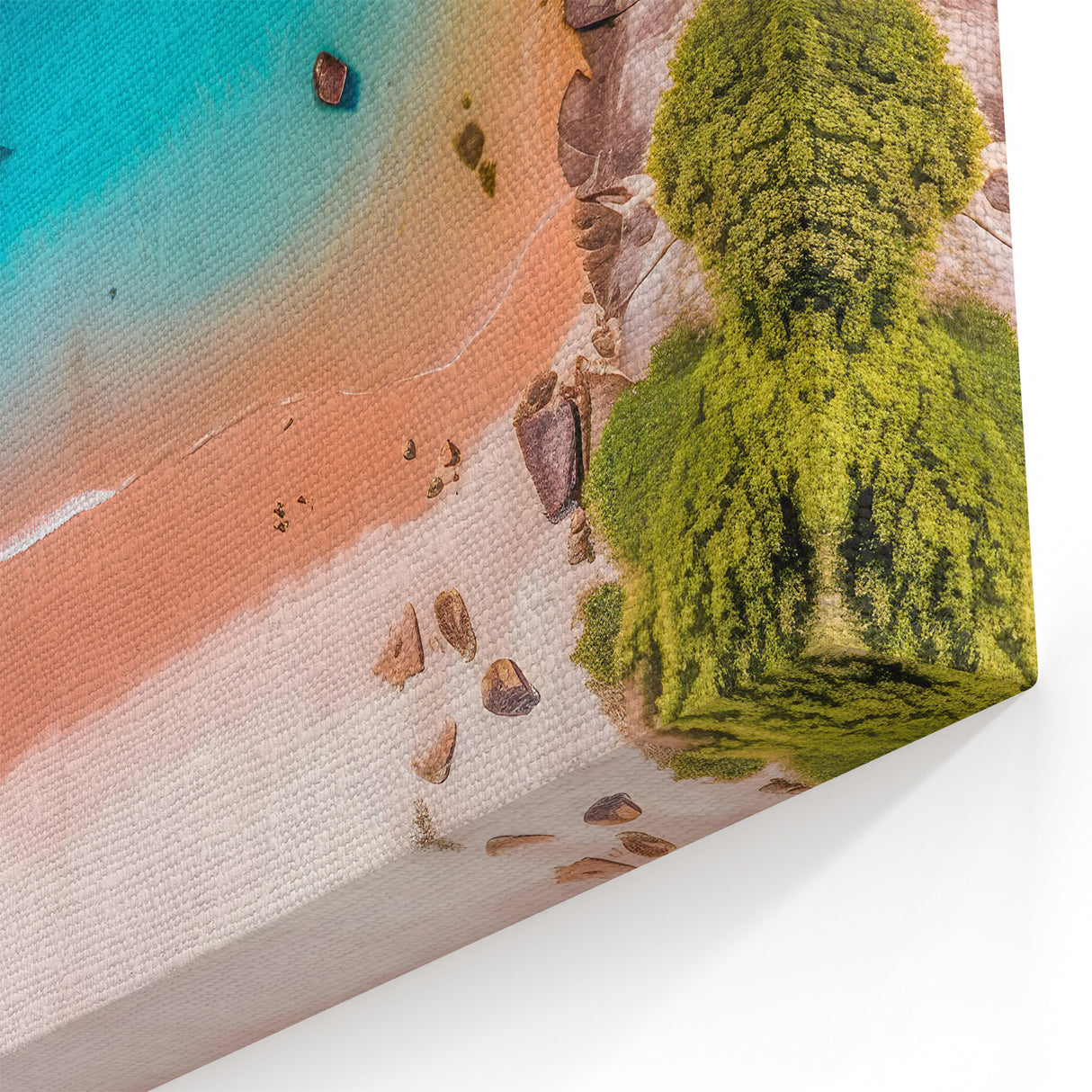 Caribbean Scenery Art - Aerial View of Dominican Boat and Sandy Beach