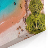 Caribbean Scenery Art - Aerial View of Dominican Boat and Sandy Beach