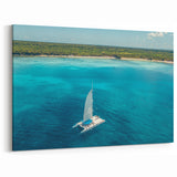 Dominican Republic Canvas Prints - Sailboat on Calm Caribbean Waters