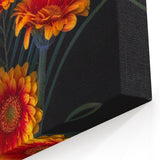 Fiery Orange Daisy Wall Art – Vibrant Floral Canvas Print for Home