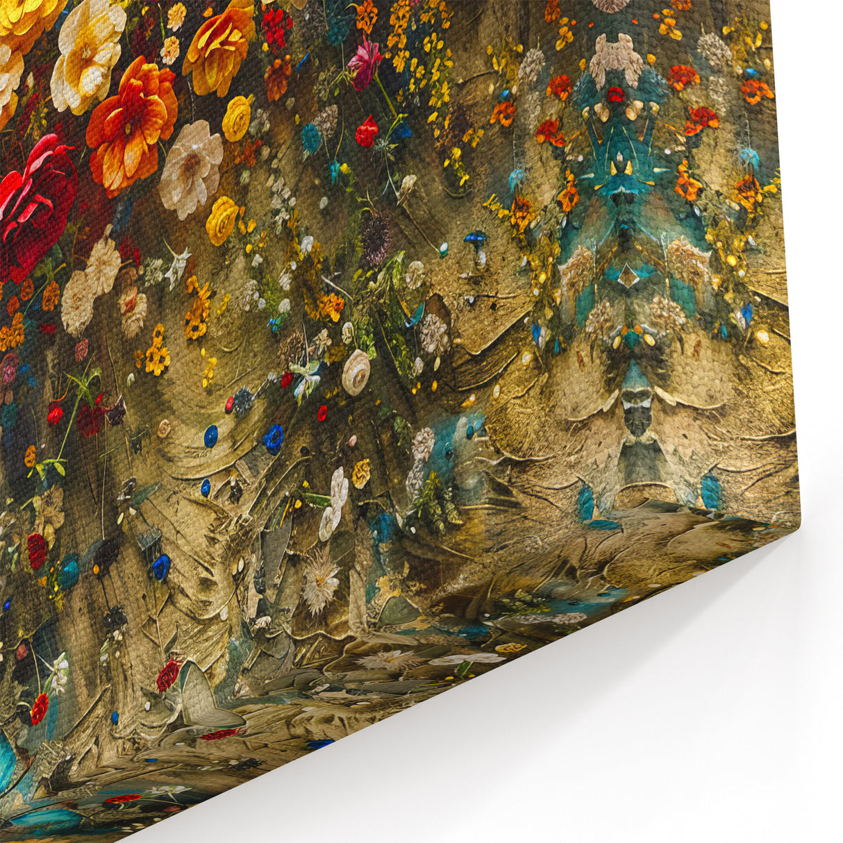 Textured Floral Wall Art – Bold Wildflower Canvas Print for Home Decor