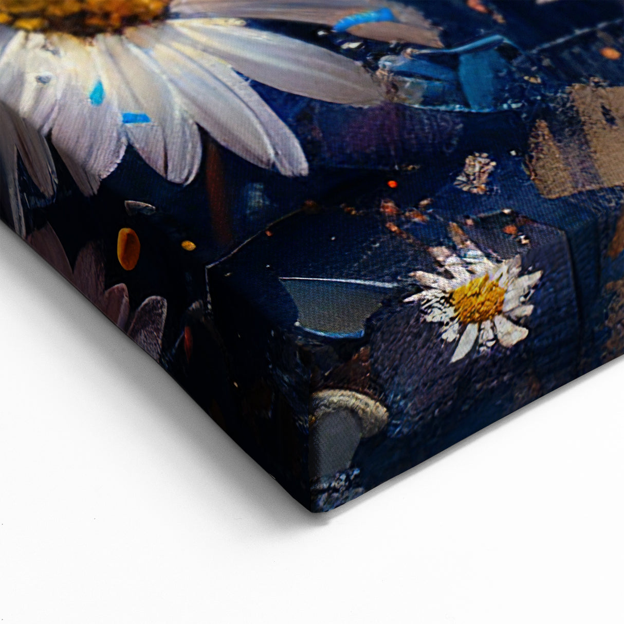 Butterfly and Daisy Wall Art – Vibrant Blue Butterfly Canvas Print