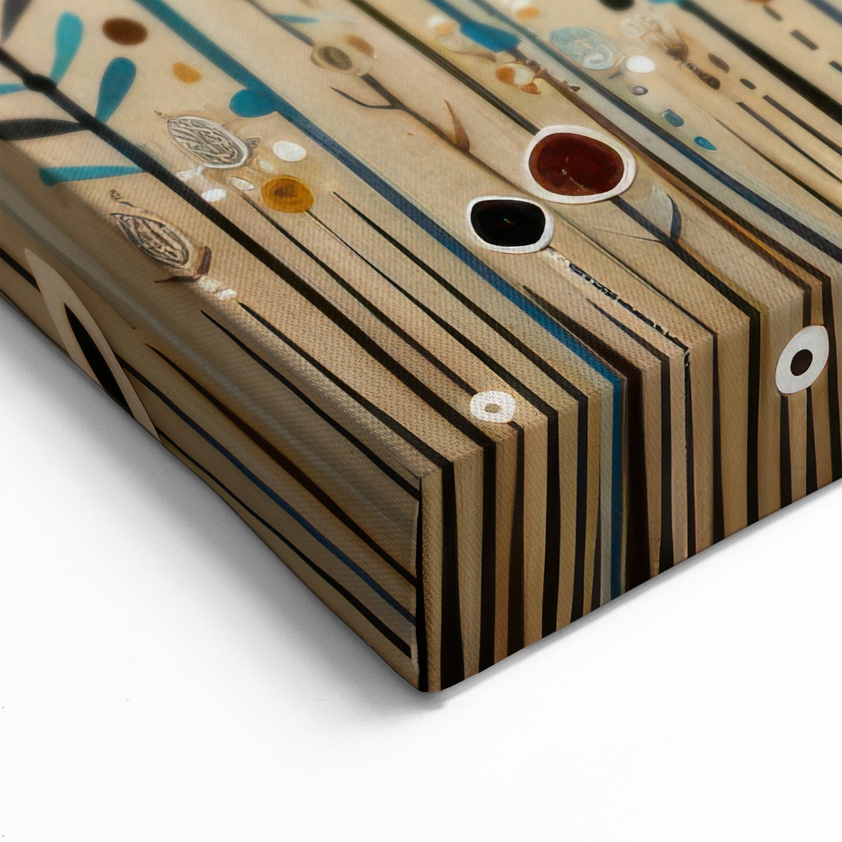 Abstract Teal and Mustard Wildflower Wall Art – Modern Floral Design
