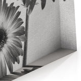 Black and White Daisy Wall Art – Elegant Floral Monochrome Canvas Print