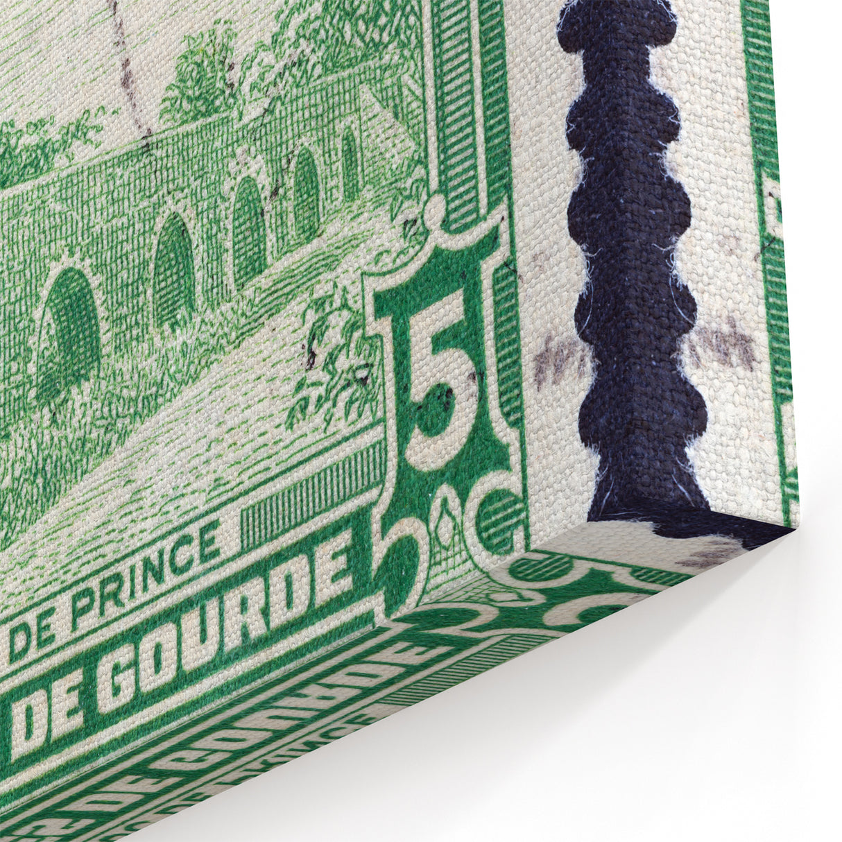 Haitian Coastal Scenes - Island Paradise Art with Vintage Stamp Design