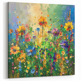 Vibrant Wildflower Explosion – Colorful Botanical Canvas Wall Art