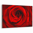 Vibrant Red Rose Floral Wall Art - Nature Close-Up Flower Canvas Decor