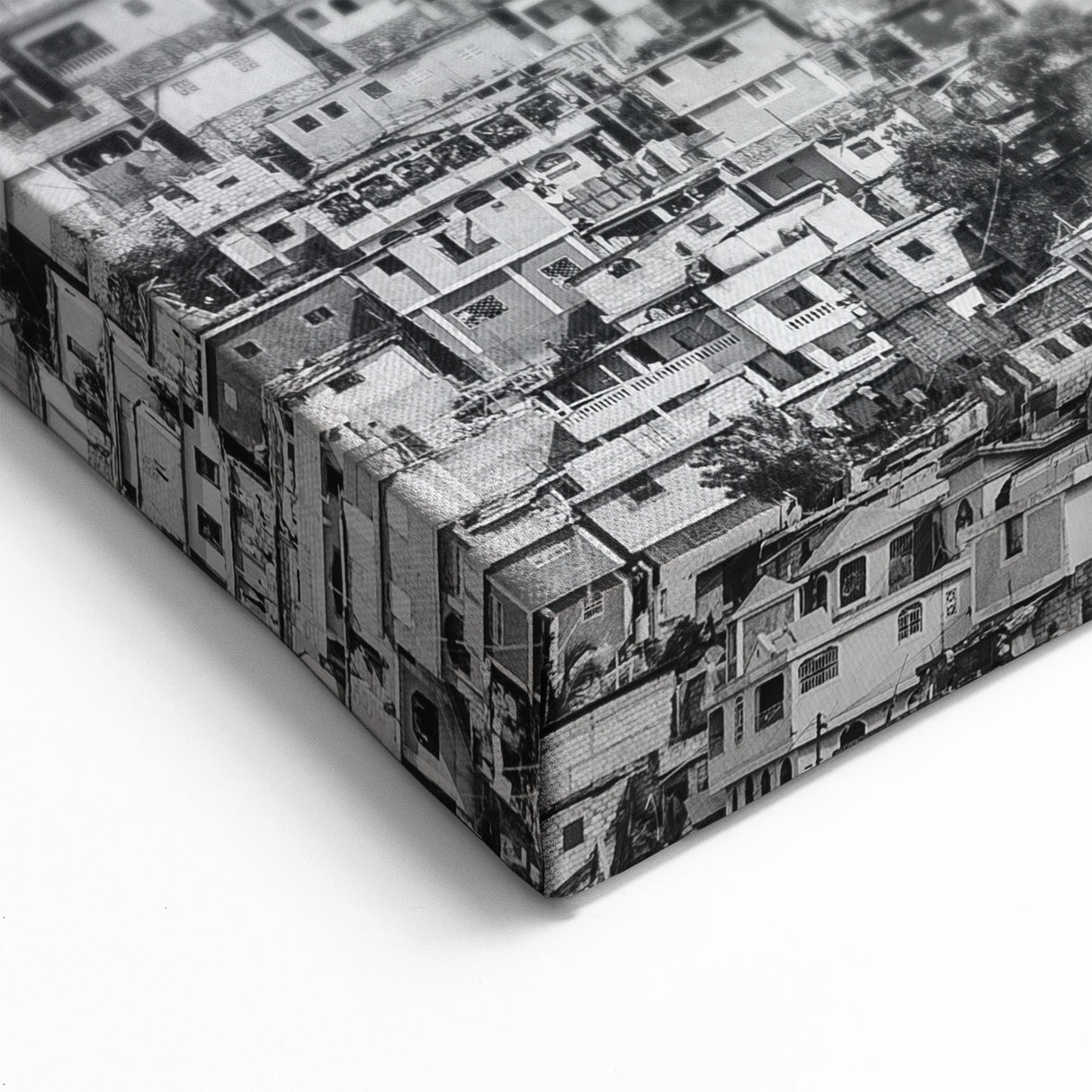 Haiti Wall Art - Haitian Culture Artwork of Black and White Cityscape