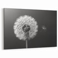 Minimalist Dandelion Seed Blowing Print - Black and White Wall Art