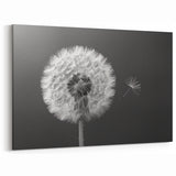Minimalist Dandelion Seed Blowing Print - Black and White Wall Art