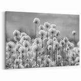 Black and White Dandelion Field Print - Minimalist Nature Wall Art