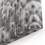 Black and White Dandelion Field Print - Minimalist Nature Wall Art