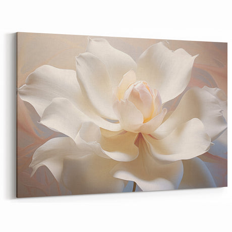 Elegant White Bloom Wall Art - Botanical Flower Canvas for Home Decor
