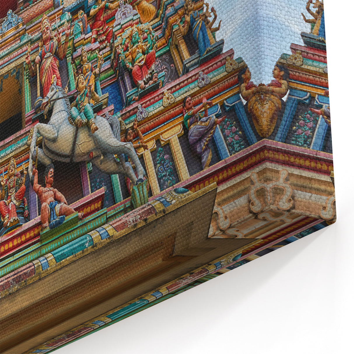 Acrylic Malaysia Scenes – Vibrant Hindu Temple Tower with Detailed Statues