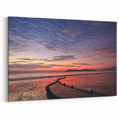 Malaysia Wall Art – Coastal Sunset with Vibrant Sky and Tranquil Waters