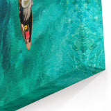 Tropical Malaysia Poster – Wooden Boat on Crystal-Clear Turquoise Waters