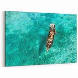 Framed Malaysian Art – Traditional Fisherman on Clear Turquoise Waters