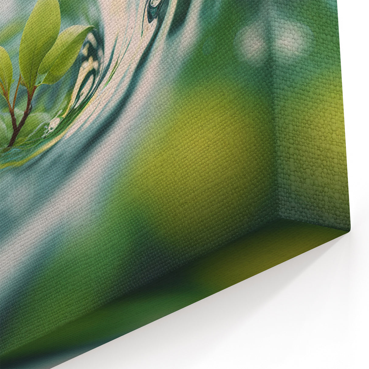 Nature in Motion - Leaf and Water Flow Close-Up Art for Wall Decor