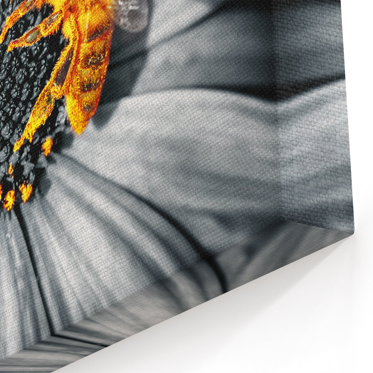 Bee on Flower Wall Art - Vibrant Nature Close-Up for Modern Decor