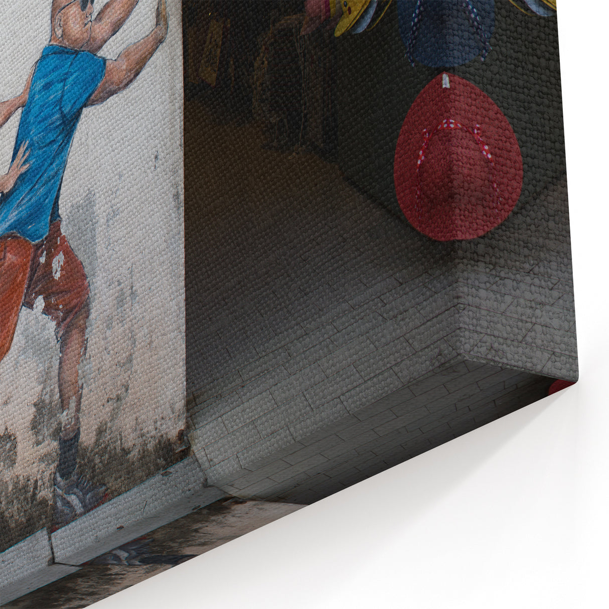 Framed Malaysia Art – Playful Street Mural with Realistic Characters