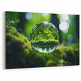 Serene Forest Reflection in Glass Sphere - Nature Close-Up Wall Art
