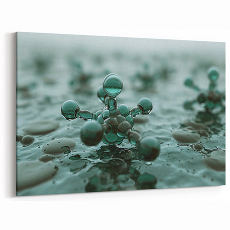 Abstract Water Molecules Close-Up - Modern Nature-Inspired Wall Art