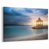 Jamaican Sunset Wall Decor - Pavilion Overlooking Caribbean Waters