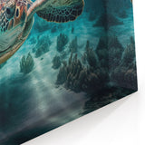 Acrylic Malaysia Scenes – Majestic Sea Turtle Swimming Underwater